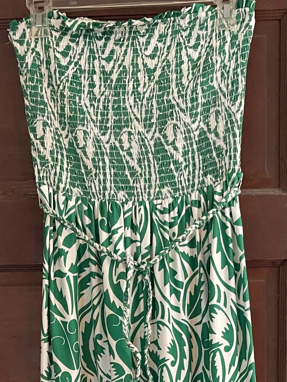 Green and White Printed Women's Swim Sarong Cover-Up